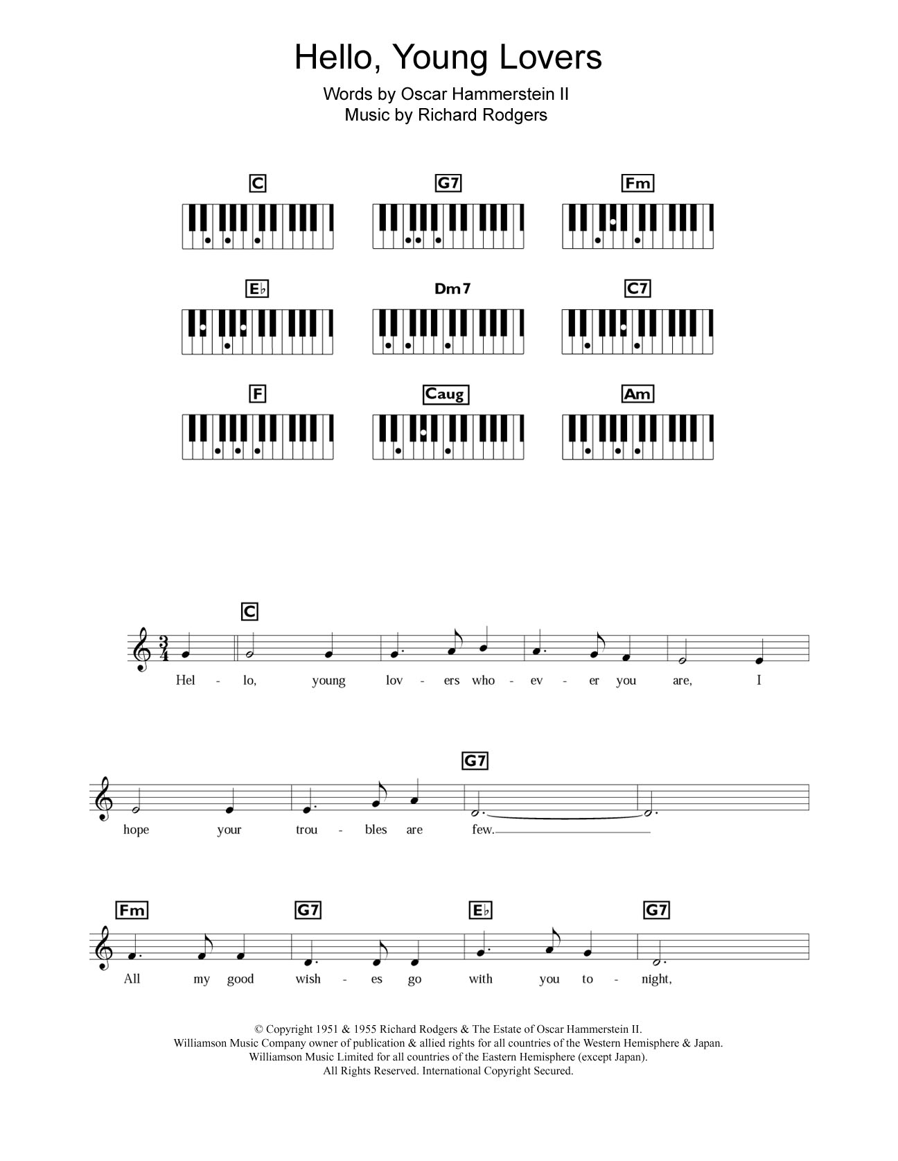 Bobby Darin Hello, Young Lovers Sheet Music Notes & Chords for Keyboard - Download or Print PDF