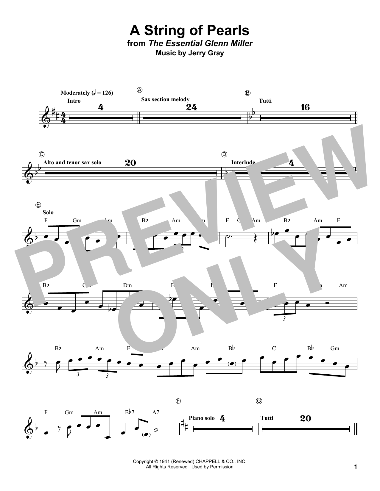 Bobby Hackett A String Of Pearls Sheet Music Notes & Chords for Trumpet Transcription - Download or Print PDF