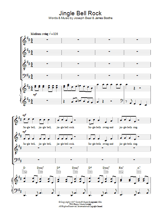 Bobby Helms Jingle Bell Rock (arr. Peter Foggitt) Sheet Music Notes & Chords for SATB - Download or Print PDF