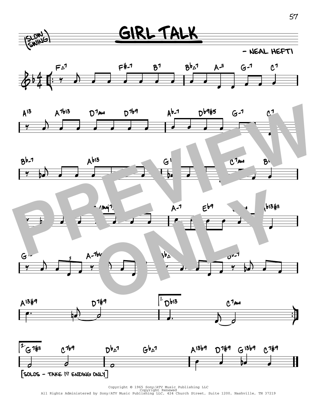 Bobby Troup Girl Talk (arr. David Hazeltine) Sheet Music Notes & Chords for Real Book – Enhanced Chords - Download or Print PDF