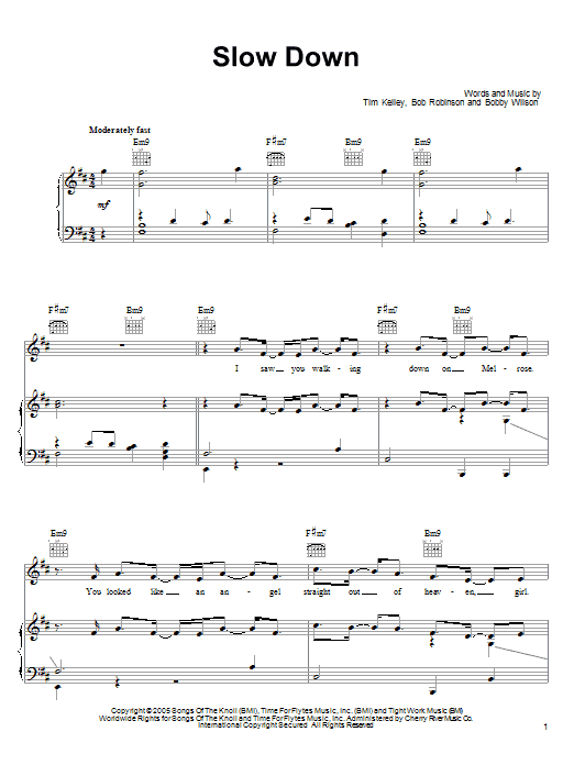 Bobby Valentino Slow Down Sheet Music Notes & Chords for Piano, Vocal & Guitar (Right-Hand Melody) - Download or Print PDF