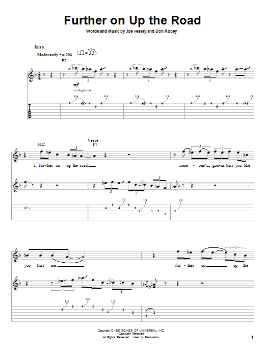 Further On Up The Road sheet music