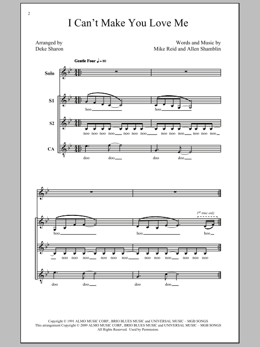 Bonnie Raitt I Can't Make You Love Me (arr. Deke Sharon) Sheet Music Notes & Chords for SSA - Download or Print PDF