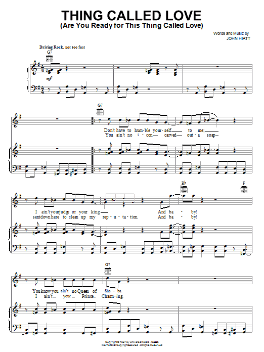Thing Called Love (Are You Ready For This Thing Called Love) sheet music
