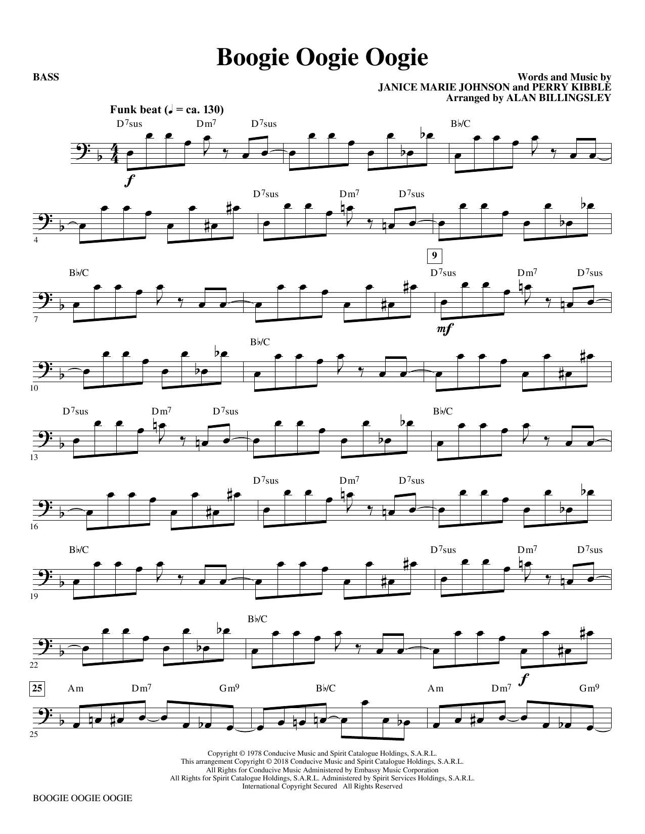 A Taste Of Honey Boogie Oogie Oogie Arr Alan Billingsley Bass Sheet Music Download Pdf Score 381061