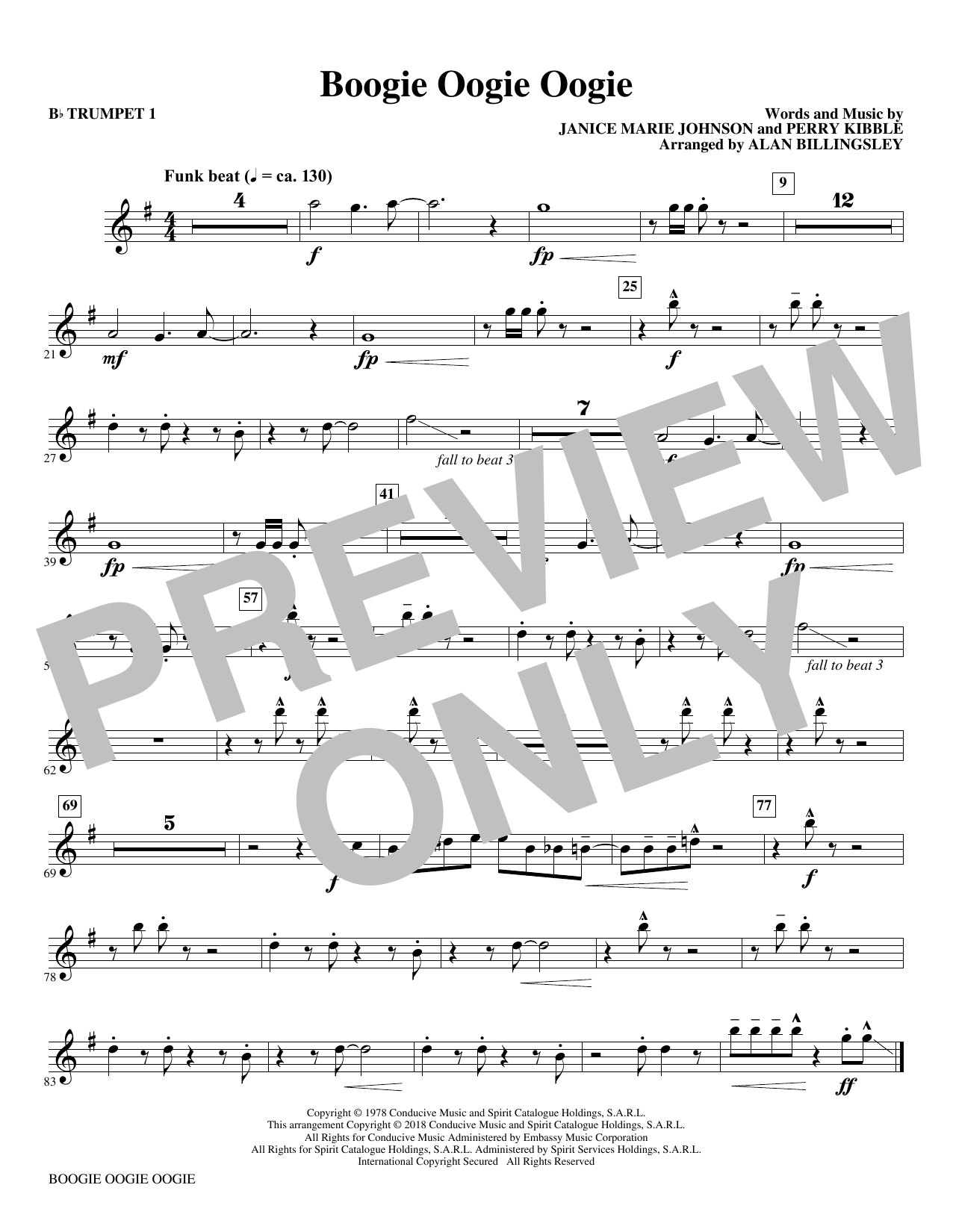 A Taste Of Honey Boogie Oogie Oogie Arr Alan Billingsley Bb Trumpet 1 Sheet Music Download Pdf Score 381053