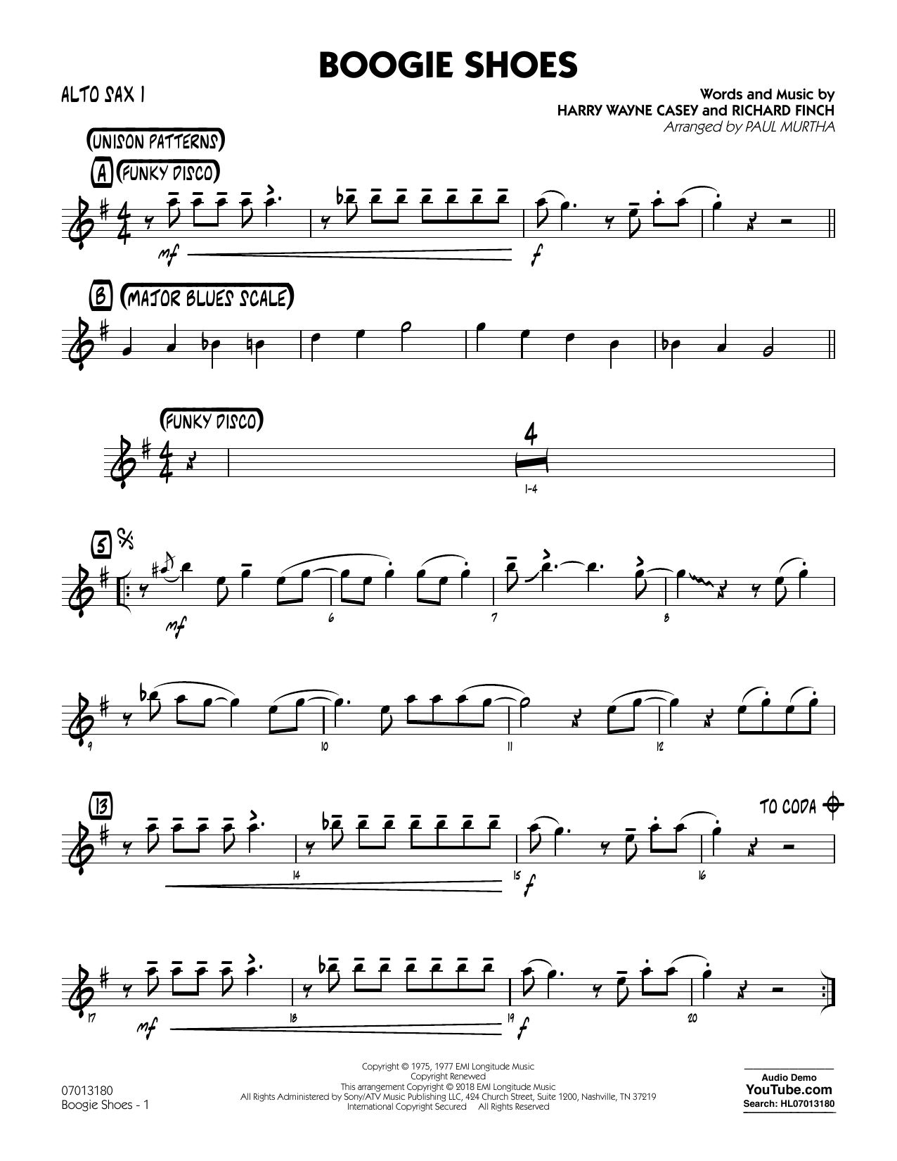 Paul Murtha Boogie Shoes Alto Sax 1 Sheet Music Download Pdf Score 379818