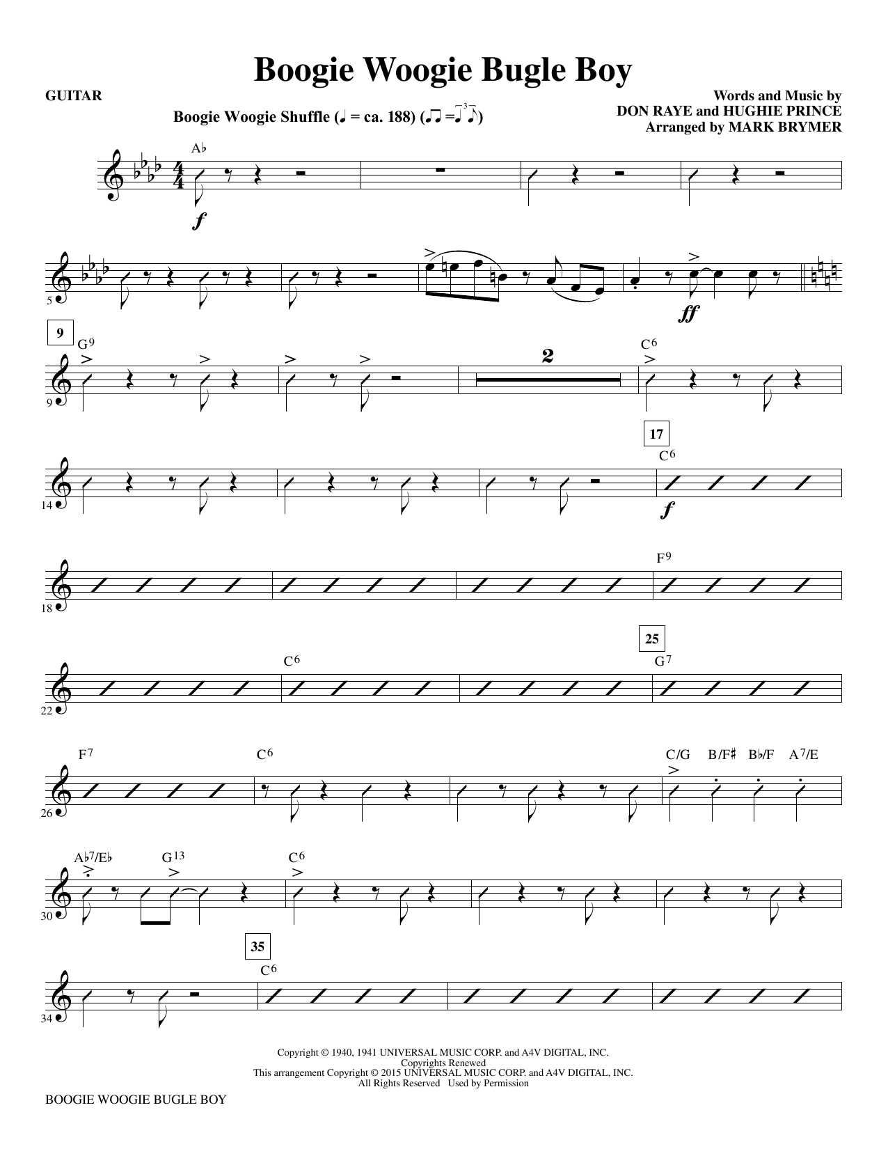 The Andrews Sisters Boogie Woogie Bugle Boy Guitar Chords Sheet