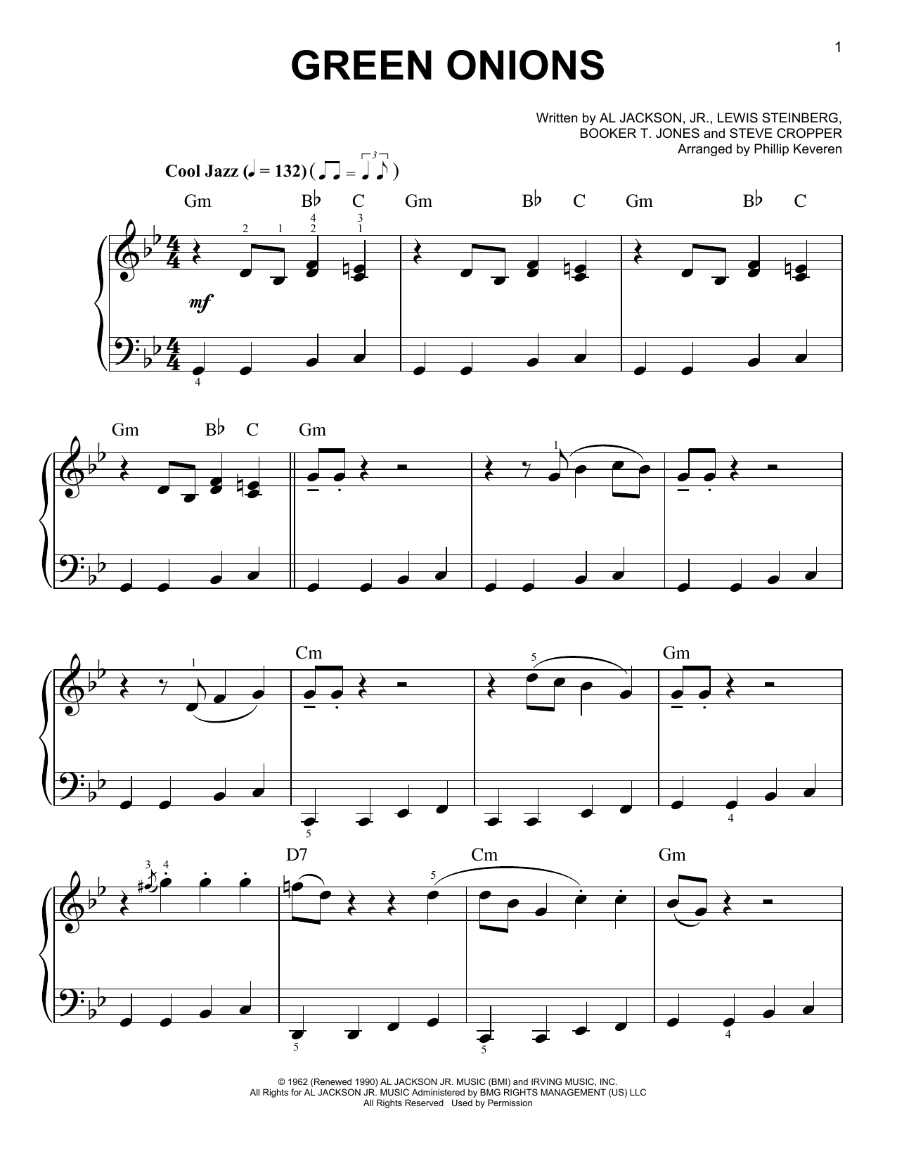 Phillip Keveren Green Onions Sheet Music Notes & Chords for Easy Piano - Download or Print PDF