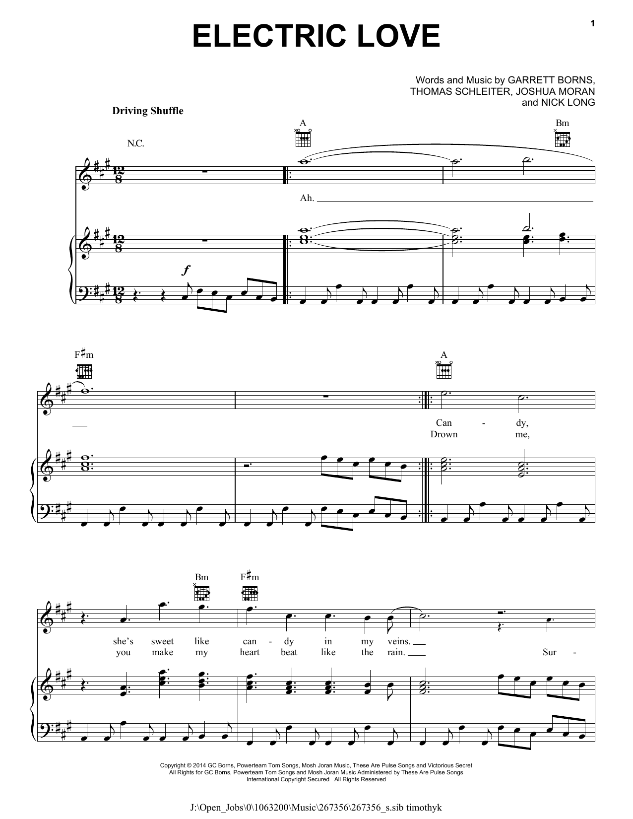 BORNS Electric Love Sheet Music Notes & Chords for Piano, Vocal & Guitar (Right-Hand Melody) - Download or Print PDF BORNS Electric Love Sheet Music Notes & Chords for Piano, Vocal & Guitar (Right-Hand Melody) - Download or Print PDF