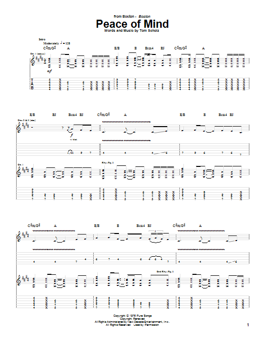 Boston Peace Of Mind Sheet Music Notes & Chords for Super Easy Piano - Download or Print PDF