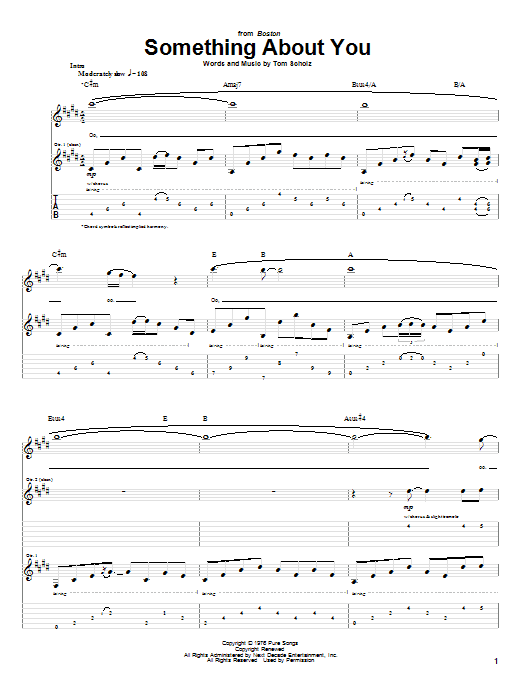 Boston Something About You Sheet Music Notes & Chords for Bass Guitar Tab - Download or Print PDF