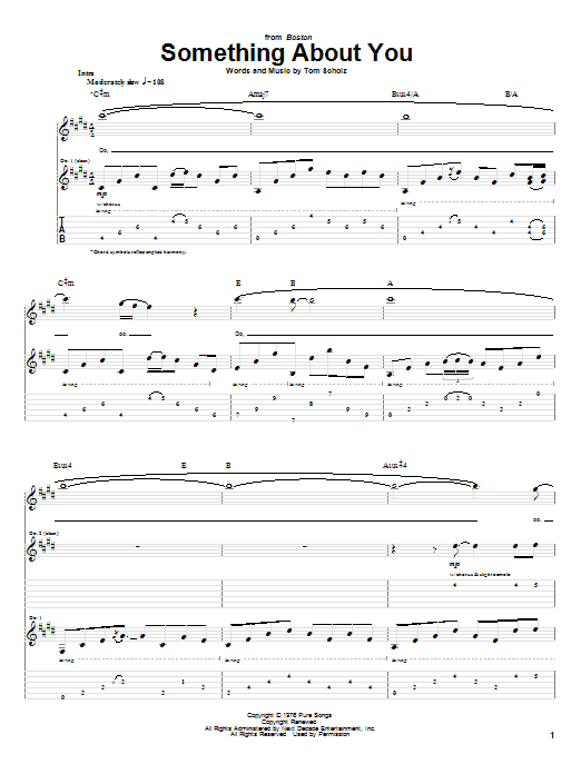 Preview Boston Something About You Rock sheet music, notes and chords for Bass Guitar Tab, SKU: 65064 Something About You sheet music