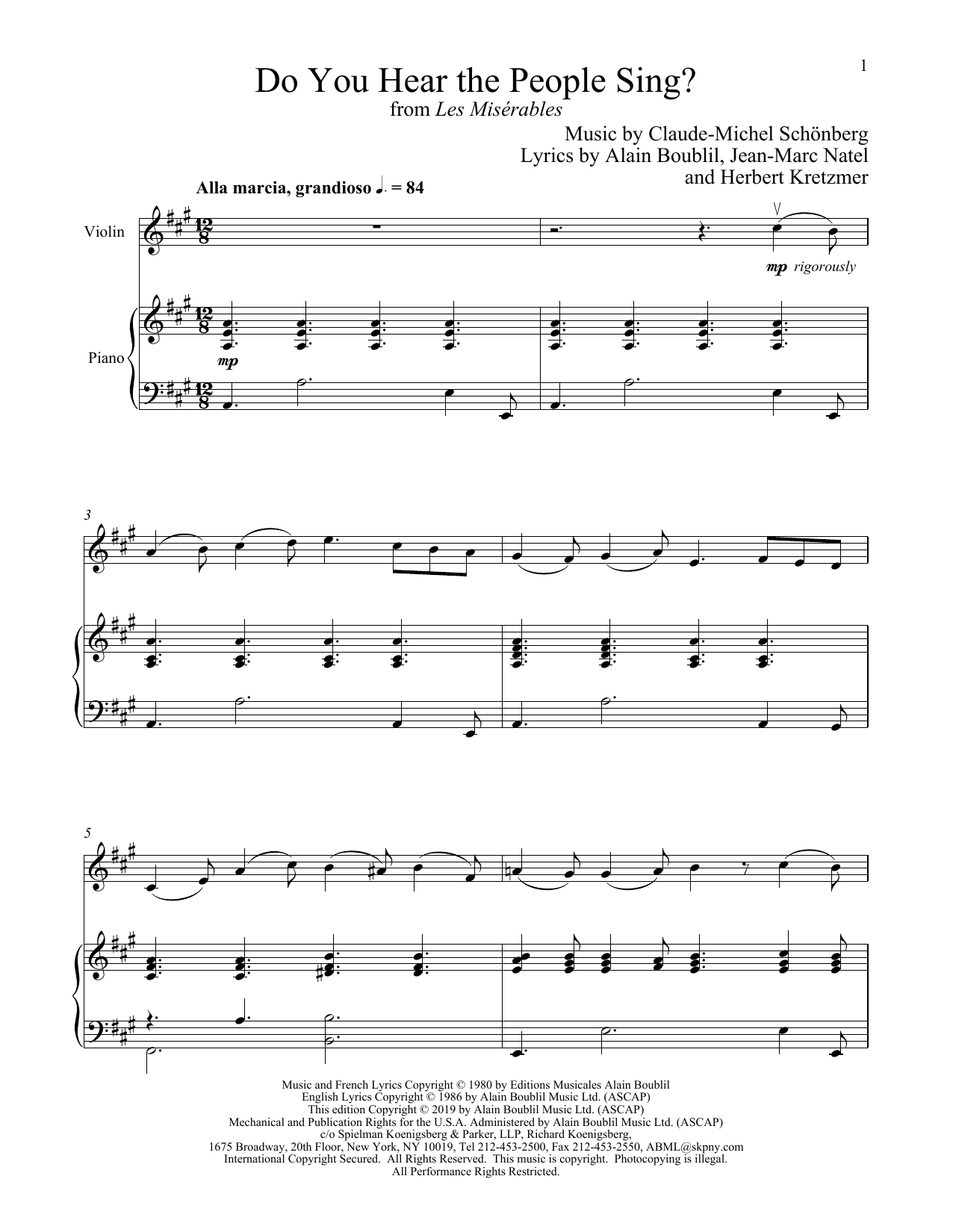 Boublil and Schonberg Do You Hear The People Sing? (from Les Miserables) Sheet Music Notes & Chords for Flute and Piano - Download or Print PDF