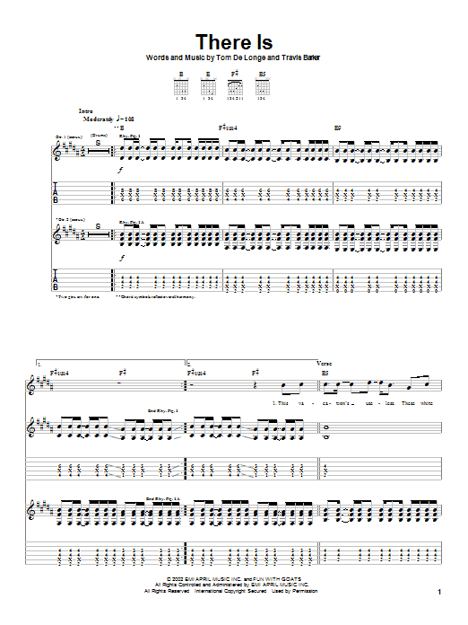 Box Car Racer There Is Sheet Music Notes & Chords for Guitar Tab - Download or Print PDF