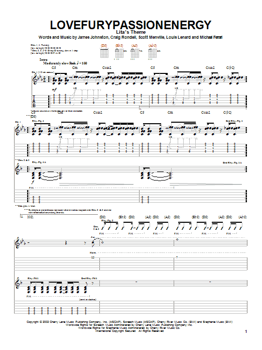 Boy Hits Car Lovefurypassionenergy Sheet Music Notes & Chords for Guitar Tab - Download or Print PDF