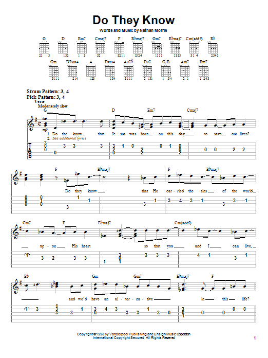 Boyz II Men Do They Know Sheet Music Notes & Chords for Easy Guitar - Download or Print PDF