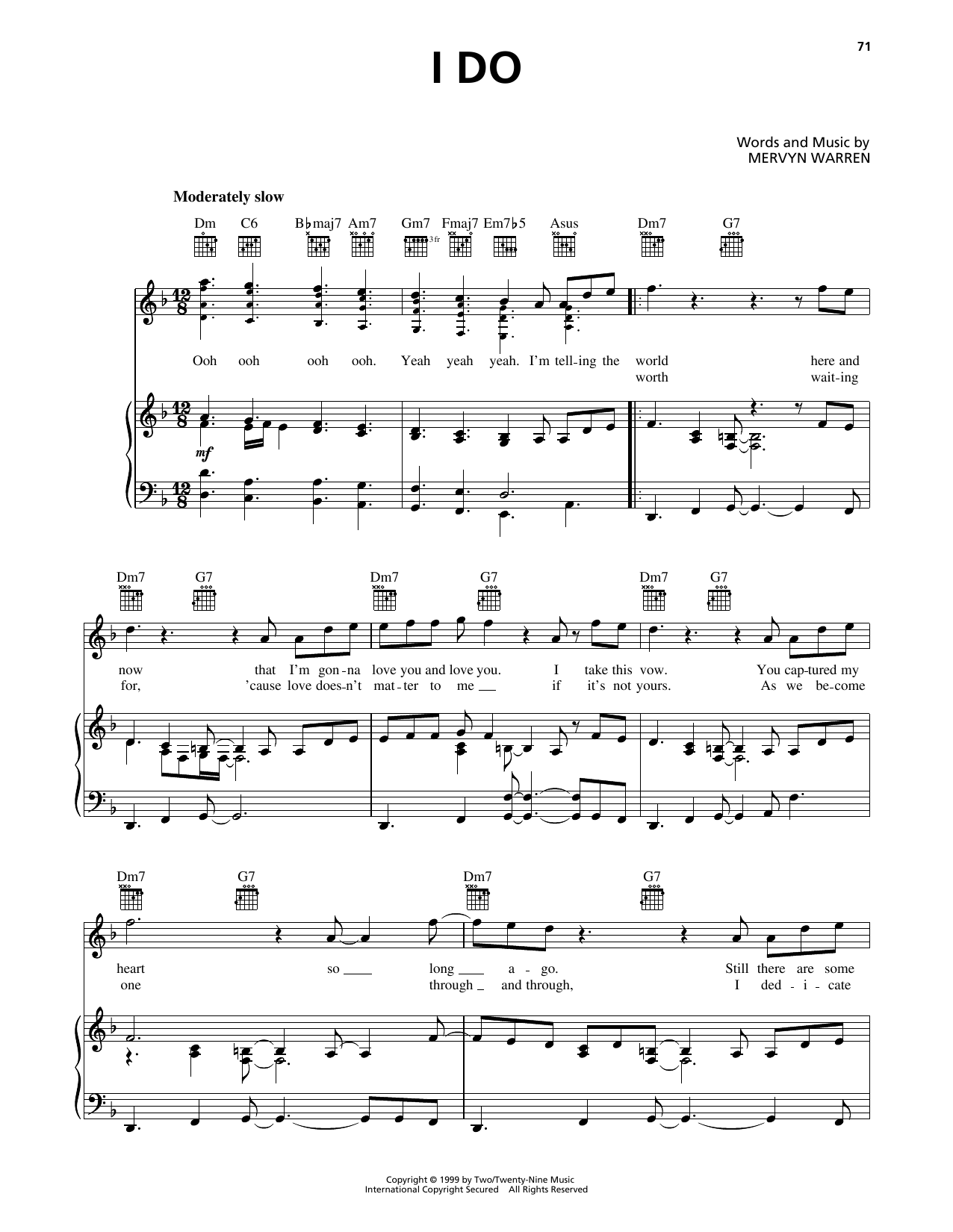 Boyz II Men I Do Sheet Music Notes & Chords for Piano, Vocal & Guitar Chords (Right-Hand Melody) - Download or Print PDF