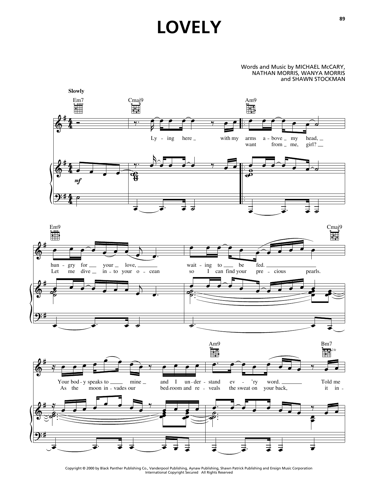 Boyz II Men Lovely Sheet Music Notes & Chords for Piano, Vocal & Guitar Chords (Right-Hand Melody) - Download or Print PDF Boyz II Men Lovely Sheet Music Notes & Chords for Piano, Vocal & Guitar Chords (Right-Hand Melody) - Download or Print PDF
