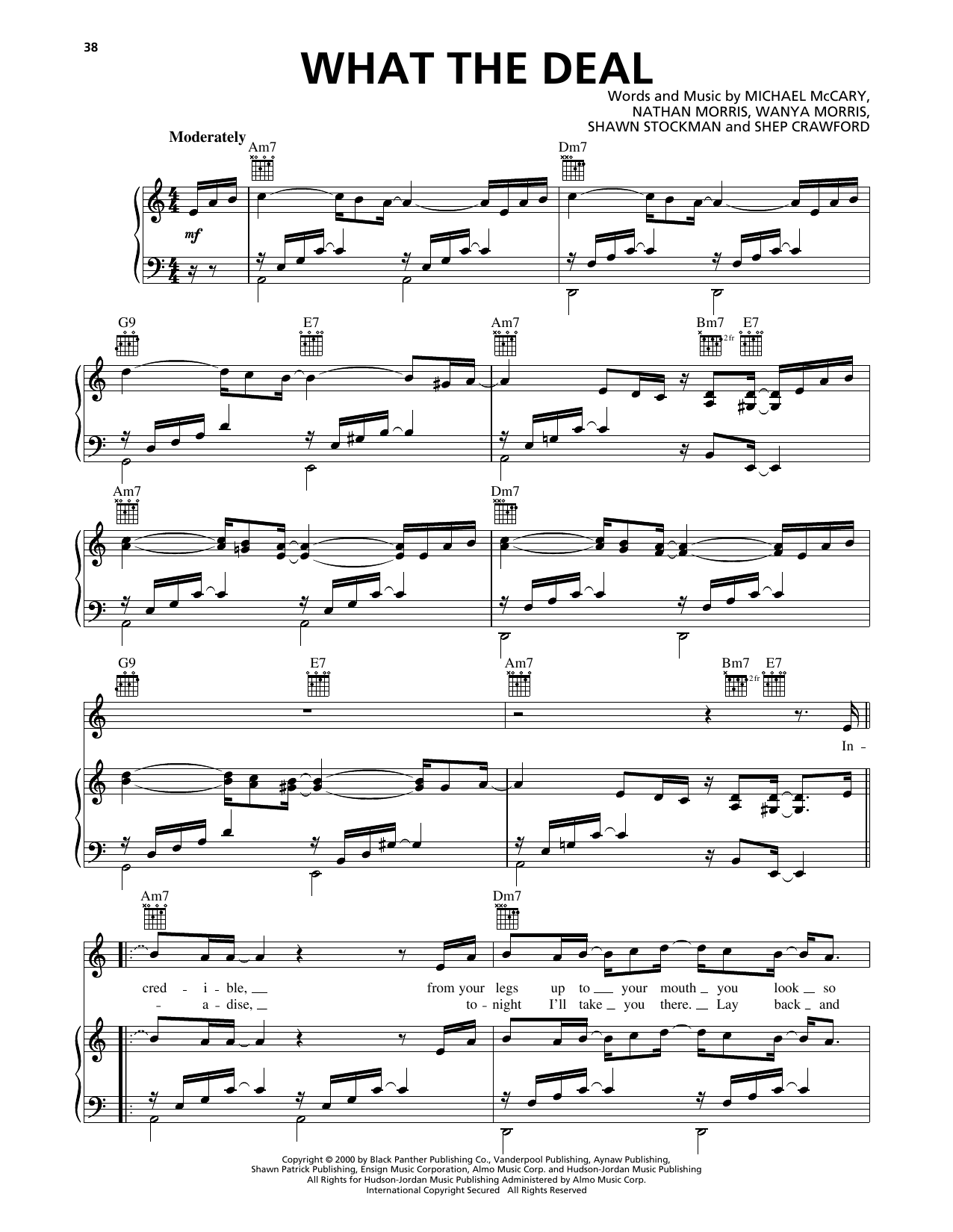 Boyz II Men What The Deal Sheet Music Notes & Chords for Piano, Vocal & Guitar Chords (Right-Hand Melody) - Download or Print PDF Boyz II Men What The Deal Sheet Music Notes & Chords for Piano, Vocal & Guitar Chords (Right-Hand Melody) - Download or Print PDF