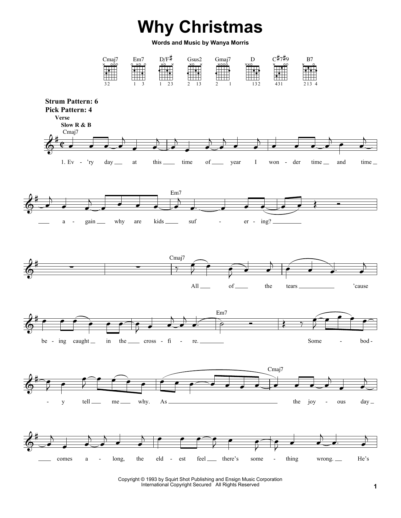 Boyz II Men Why Christmas Sheet Music Notes & Chords for Melody Line, Lyrics & Chords - Download or Print PDF