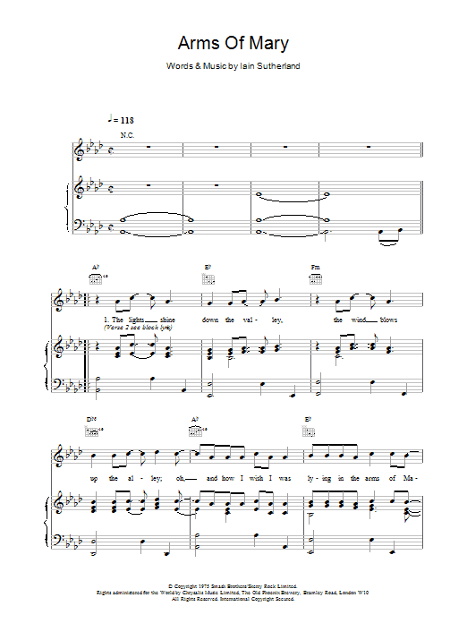 Arms Of Mary sheet music