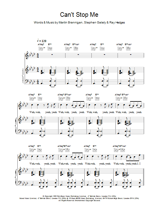 Boyzone Cant Stop Me Sheet Music Notes & Chords for Piano, Vocal & Guitar - Download or Print PDF