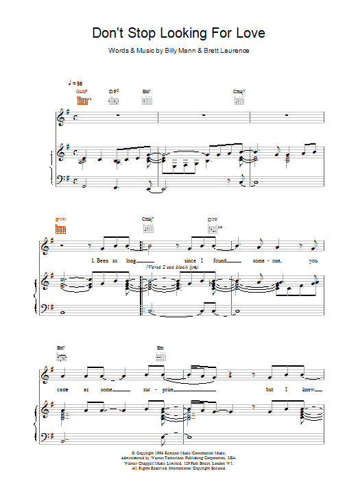 Don't Stop Looking For Love sheet music