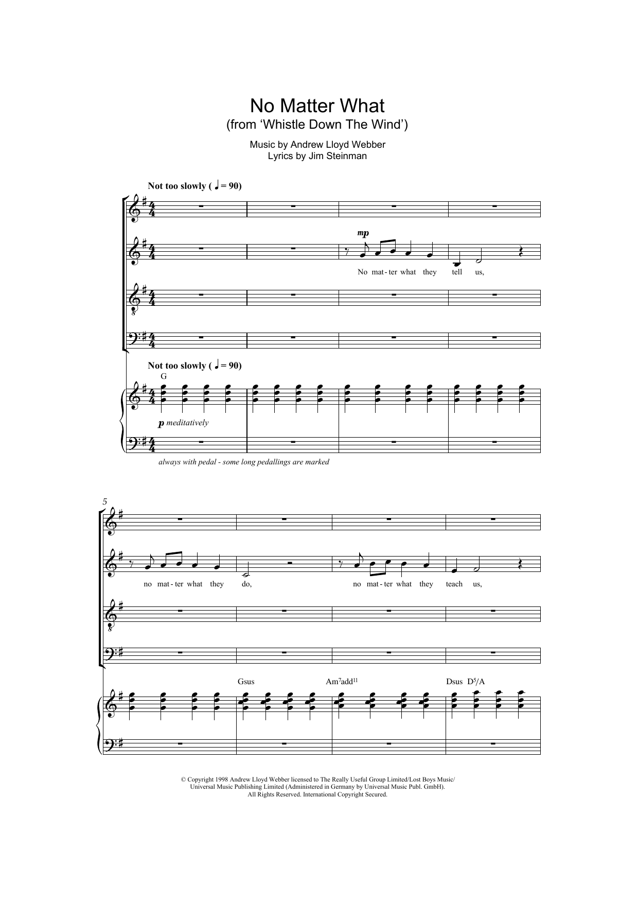 Boyzone No Matter What (from Whistle Down The Wind) Sheet Music Notes & Chords for Clarinet - Download or Print PDF