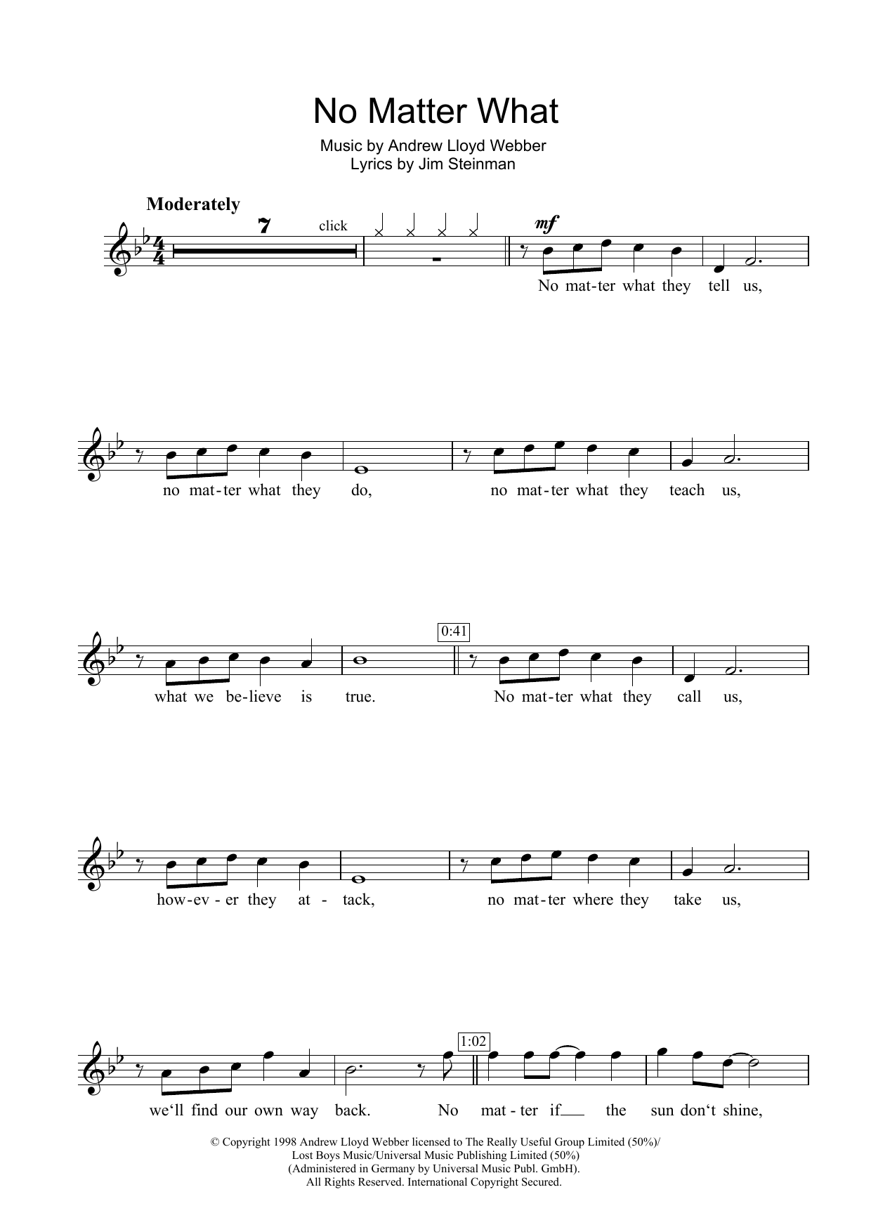 Boyzone No Matter What (from Whistle Down The Wind) Sheet Music Notes & Chords for Guitar Chords/Lyrics - Download or Print PDF