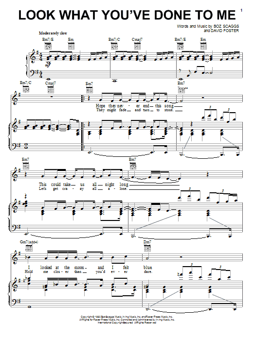 Boz Scaggs Look What You've Done To Me Sheet Music Notes & Chords for Easy Piano - Download or Print PDF