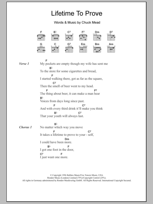 BR5-49 Lifetime To Prove Sheet Music Notes & Chords for Lyrics & Chords - Download or Print PDF