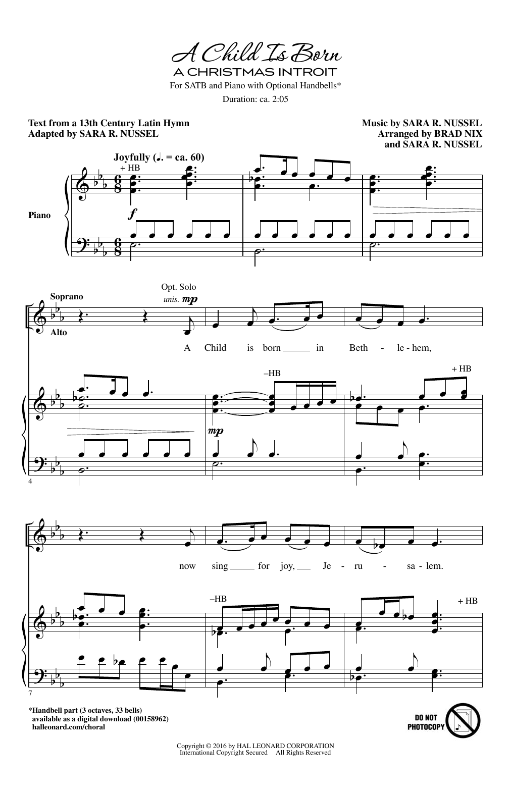 Brad Nix A Child Is Born (A Christmas Introit) Sheet Music Notes & Chords for SATB - Download or Print PDF
