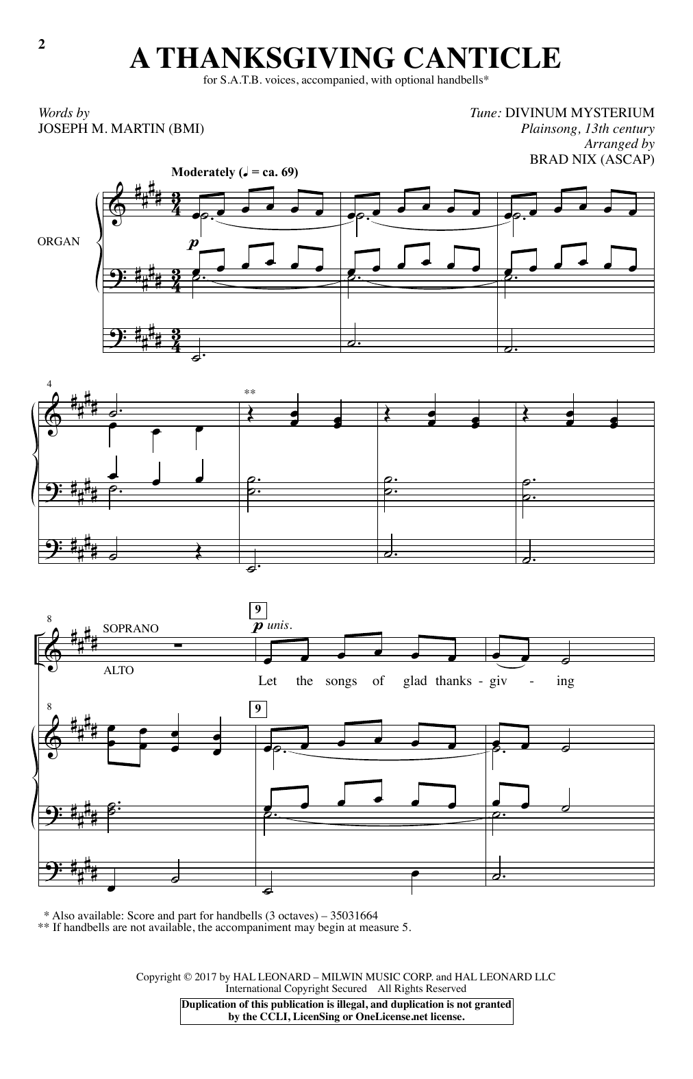 Brad Nix A Thanksgiving Canticle Sheet Music Notes & Chords for SATB - Download or Print PDF
