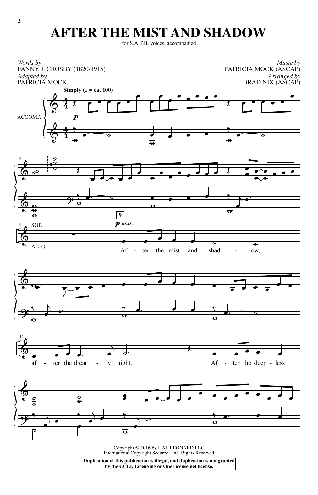 Brad Nix After The Mist And Shadow Sheet Music Notes & Chords for SATB - Download or Print PDF