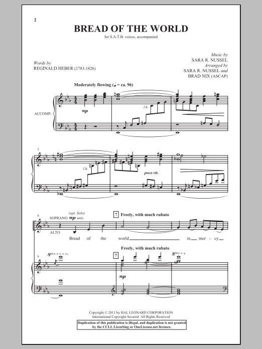 Brad Nix Bread Of The World Sheet Music Notes & Chords for SATB - Download or Print PDF