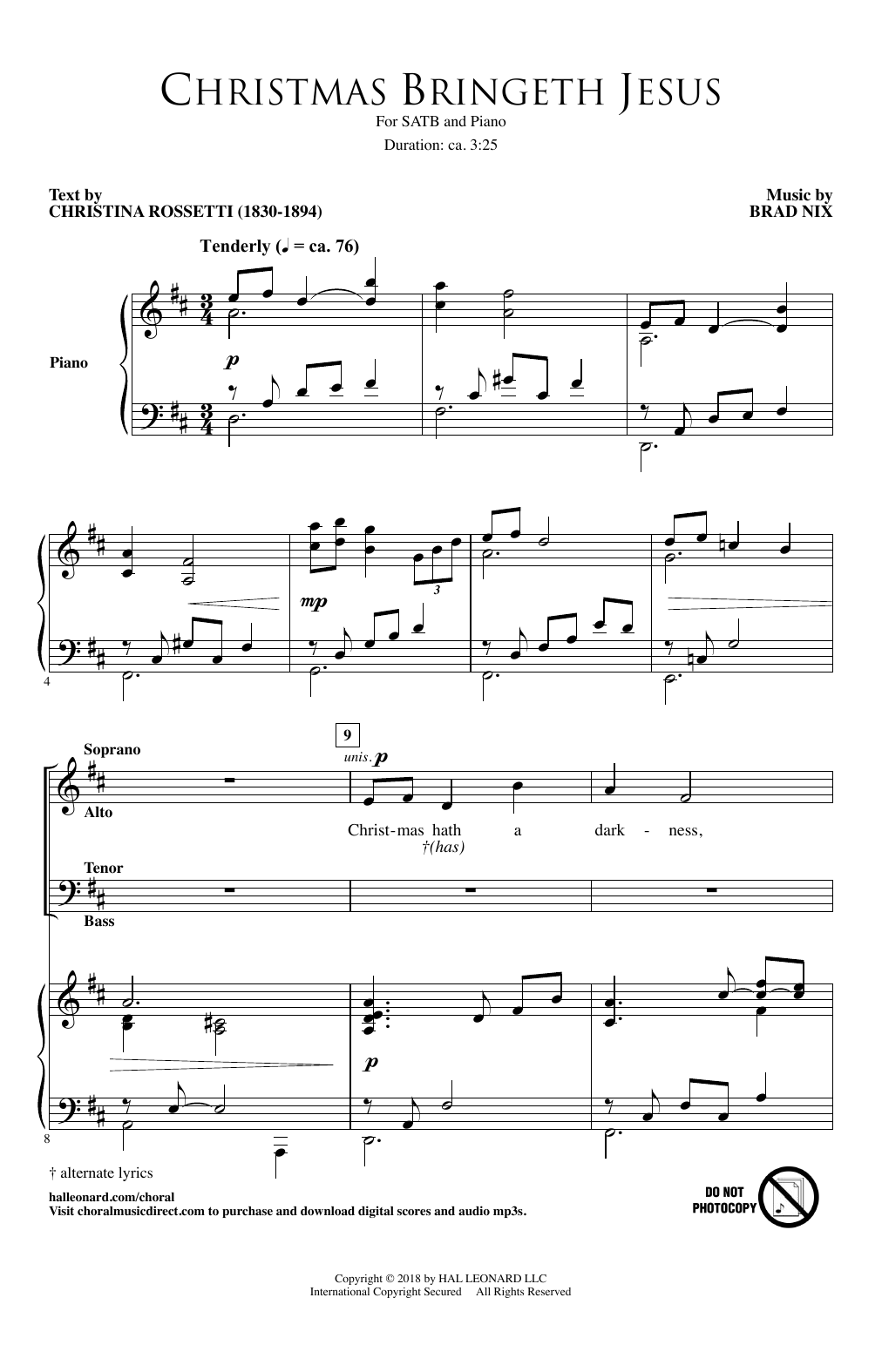 Brad Nix Christmas Bringeth Jesus Sheet Music Notes & Chords for SATB - Download or Print PDF