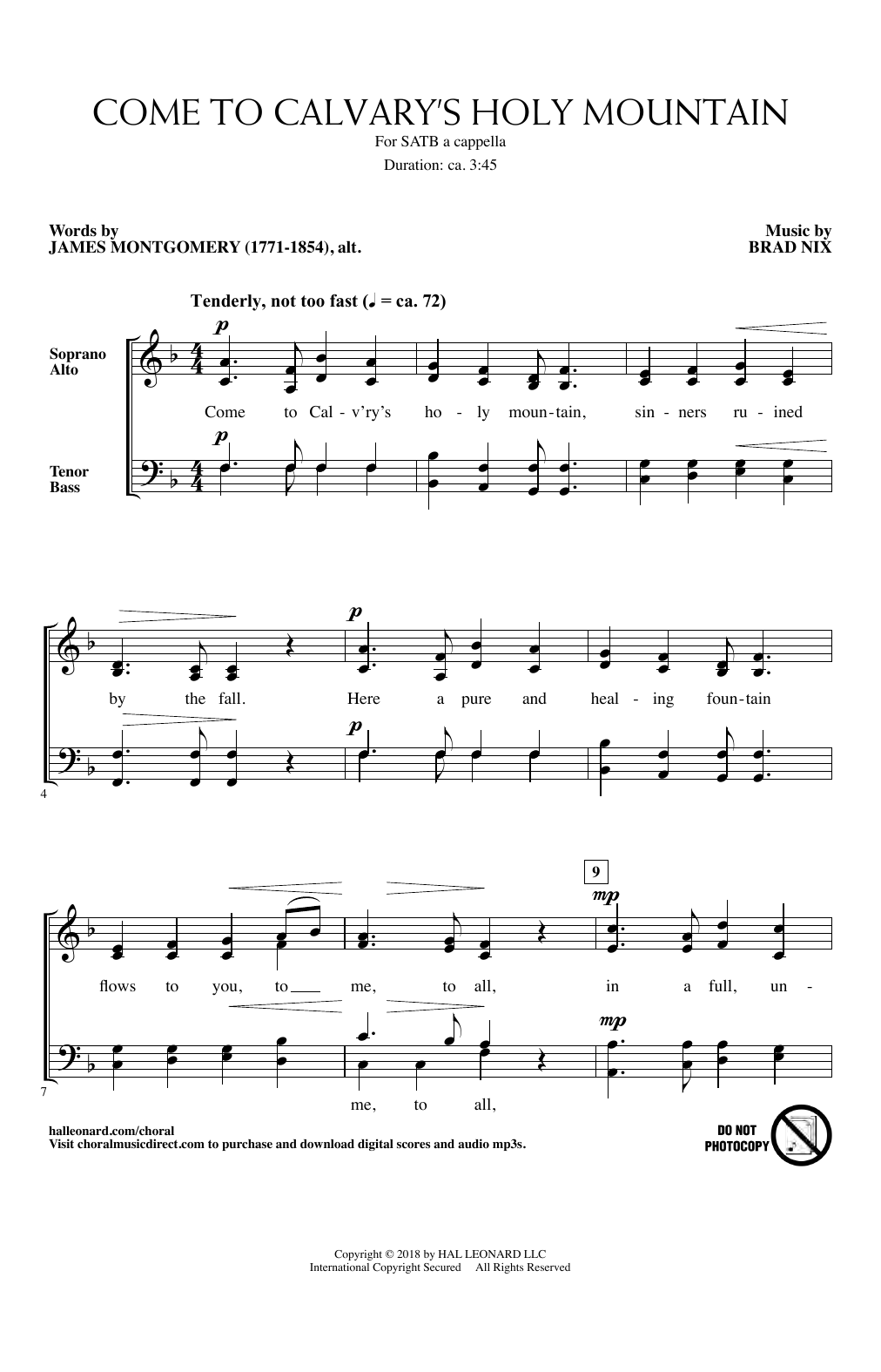 Brad Nix Come To Calvary's Holy Mountain Sheet Music Notes & Chords for SATB Choir - Download or Print PDF