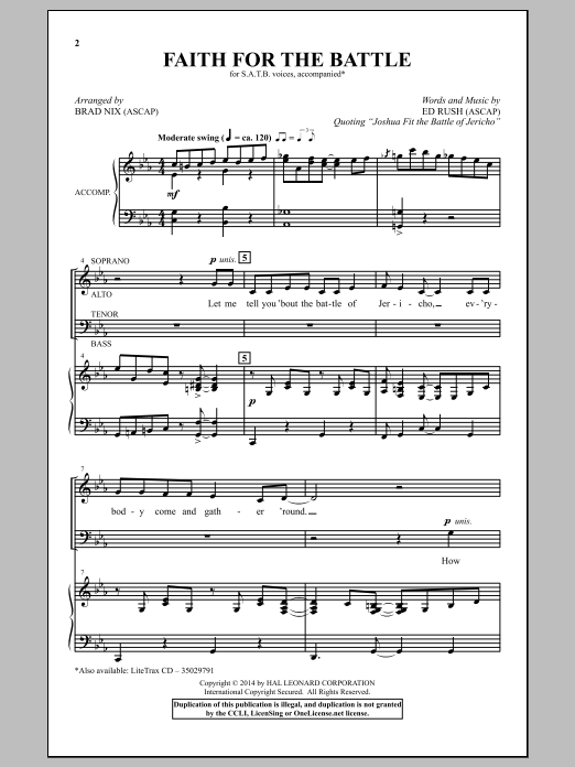 Brad Nix Faith For The Battle Sheet Music Notes & Chords for SATB - Download or Print PDF
