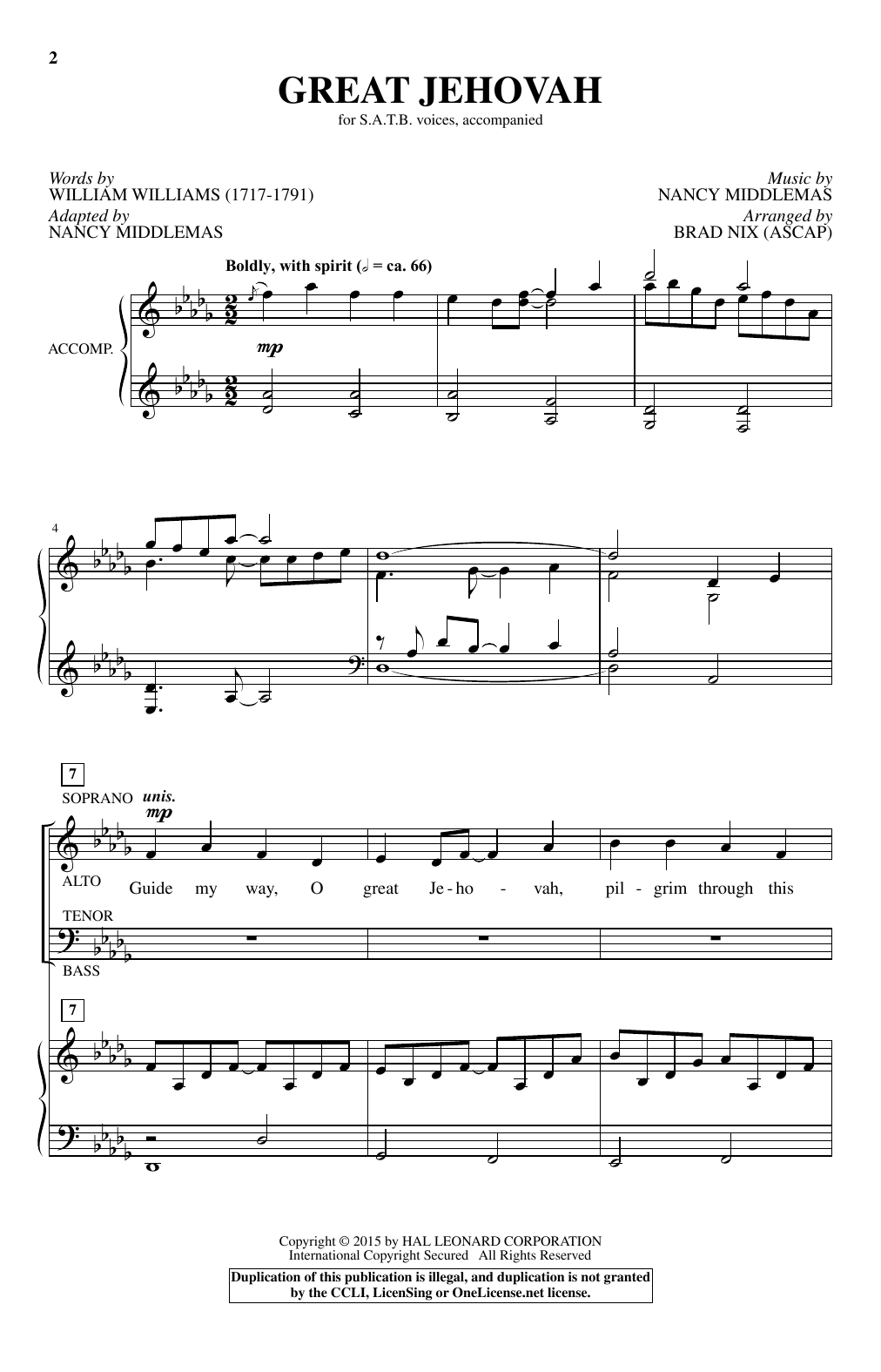 Brad Nix Great Jehovah Sheet Music Notes & Chords for SATB - Download or Print PDF