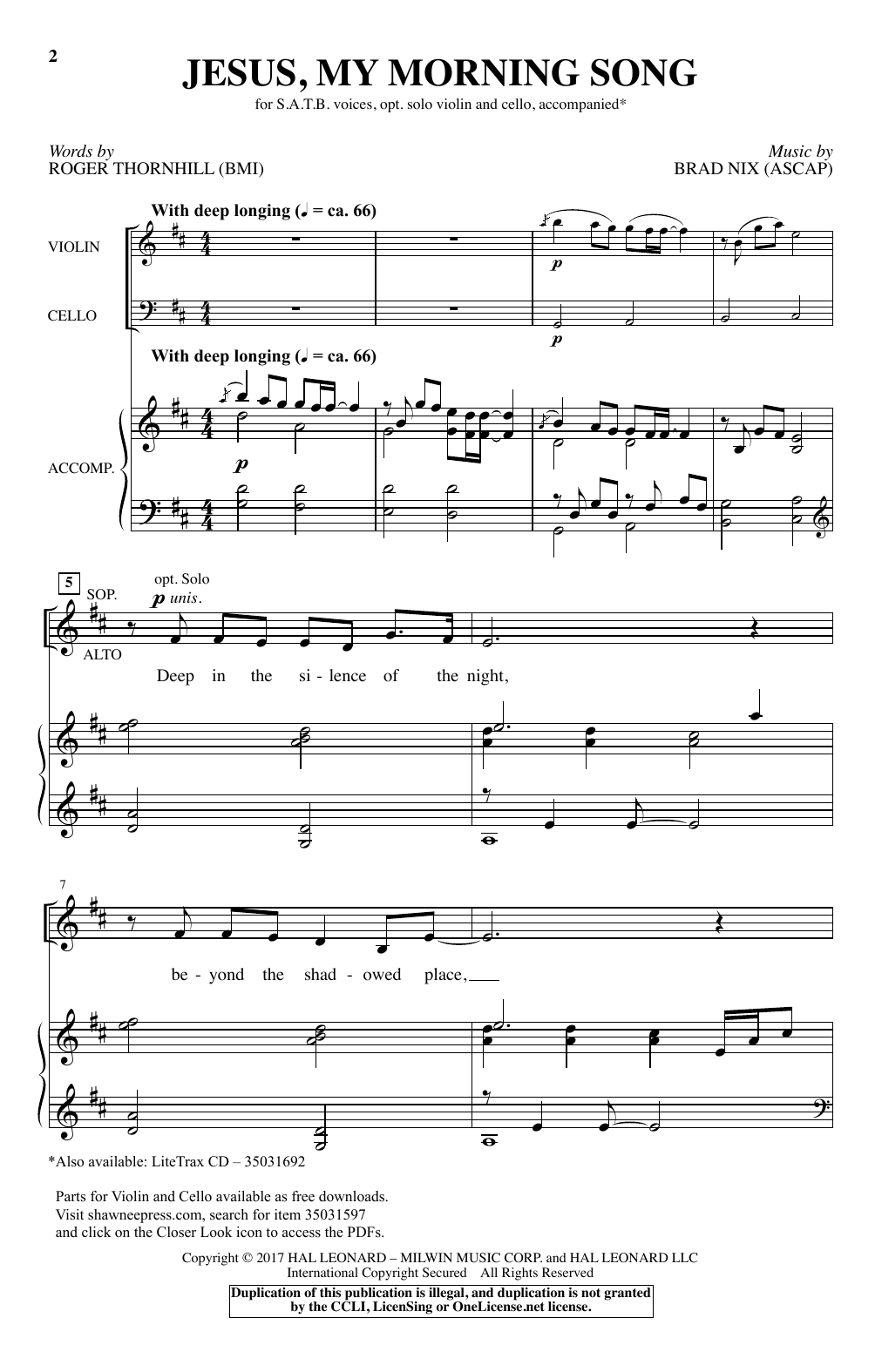 Brad Nix Jesus, My Morning Song Sheet Music Notes & Chords for SATB - Download or Print PDF