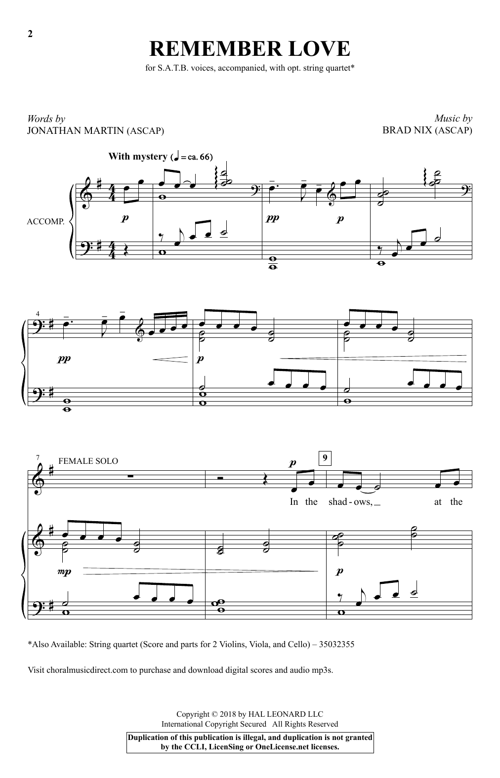 Brad Nix Remember Love Sheet Music Notes & Chords for SATB Choir - Download or Print PDF