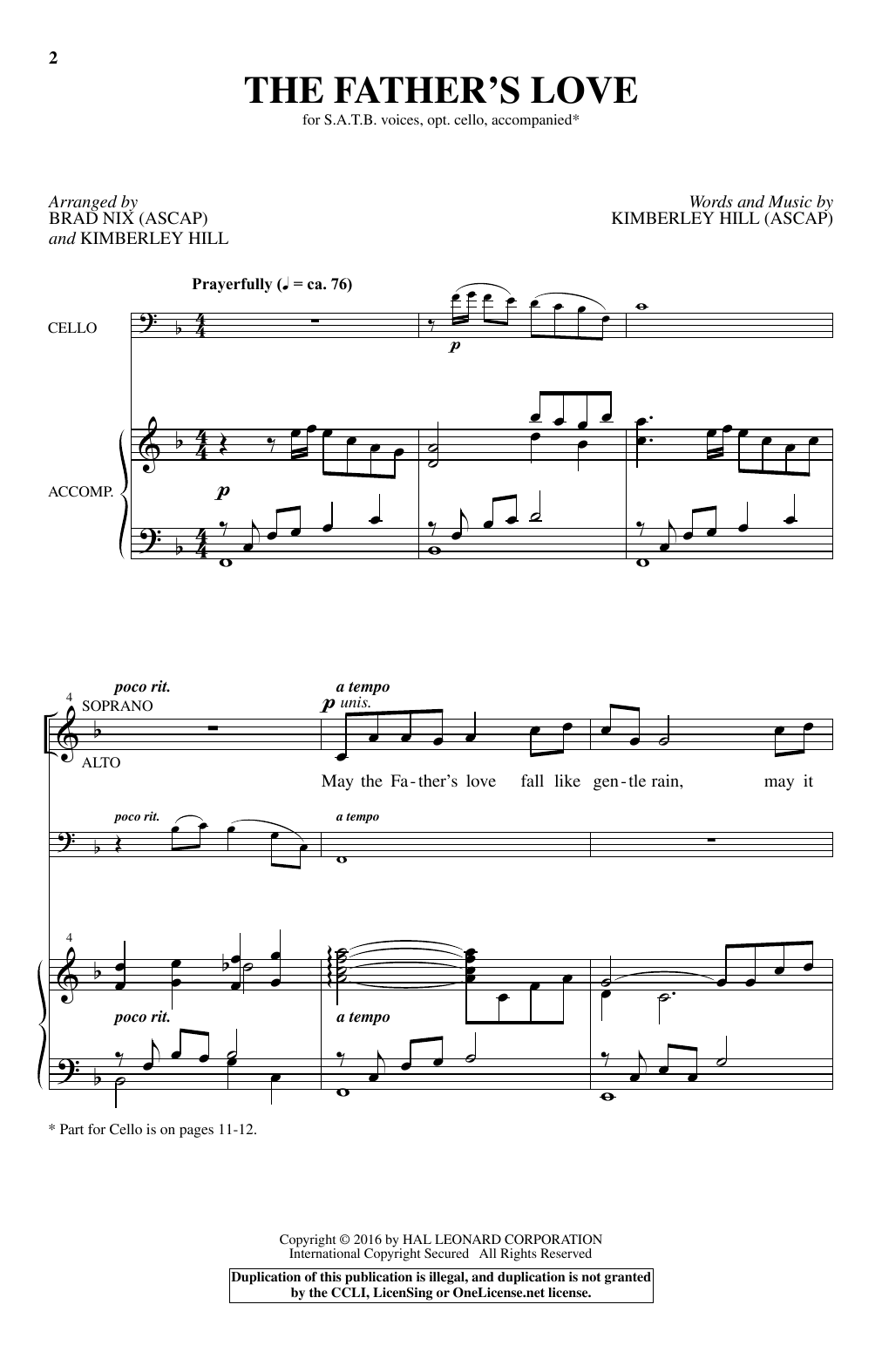 Brad Nix The Father's Love Sheet Music Notes & Chords for SATB - Download or Print PDF