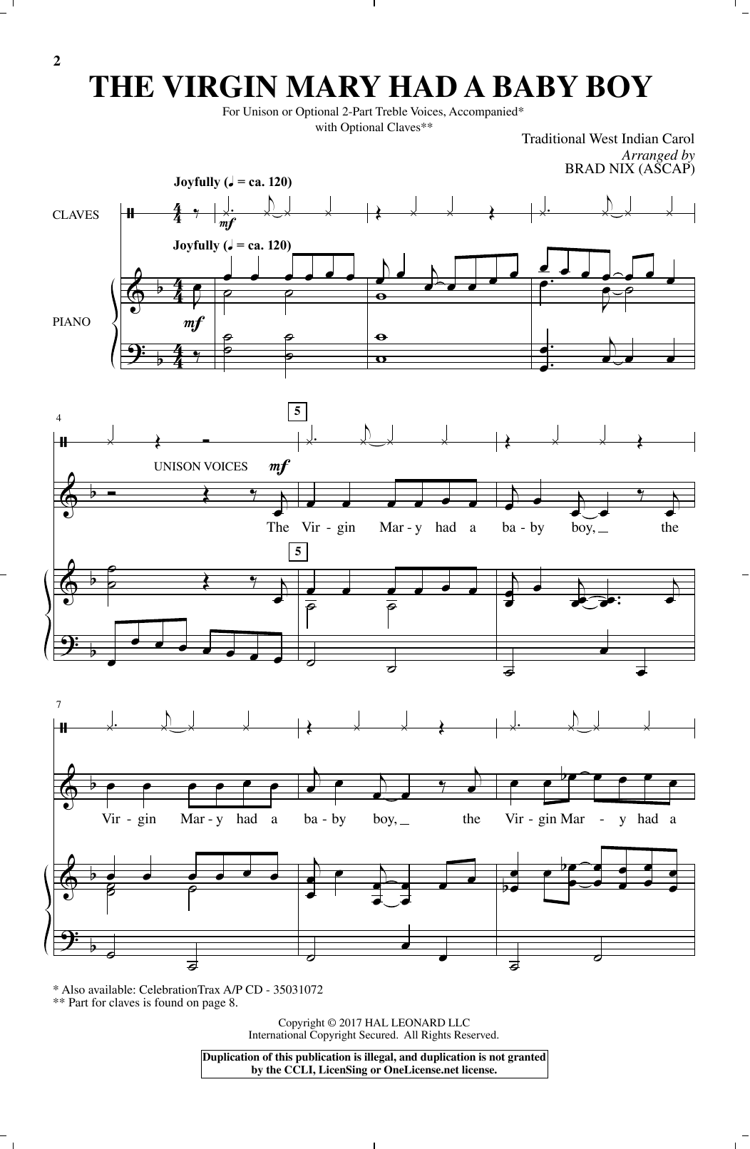 Brad Nix The Virgin Mary Had A Baby Boy Sheet Music Notes & Chords for Choral - Download or Print PDF