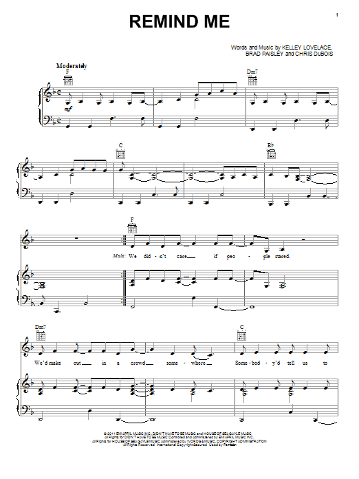 Brad Paisley & Carrie Underwood Remind Me Sheet Music Notes & Chords for Guitar Tab - Download or Print PDF