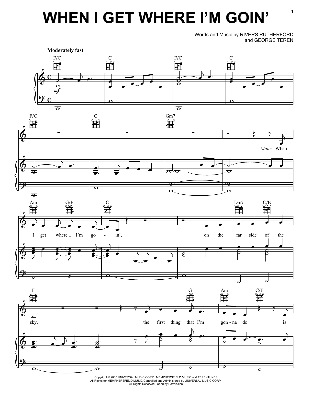 Brad Paisley featuring Dolly Parton When I Get Where I'm Goin' Sheet Music Notes & Chords for Easy Piano - Download or Print PDF