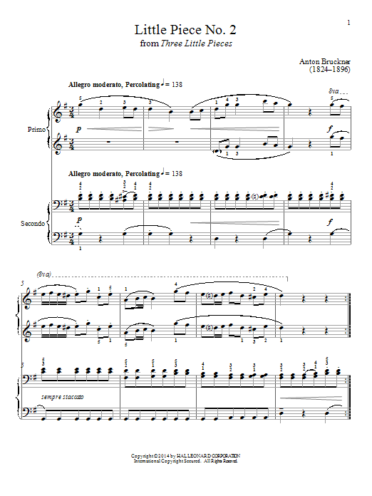 Bradley Beckman Little Piece No. 2 Sheet Music Notes & Chords for Piano Duet - Download or Print PDF