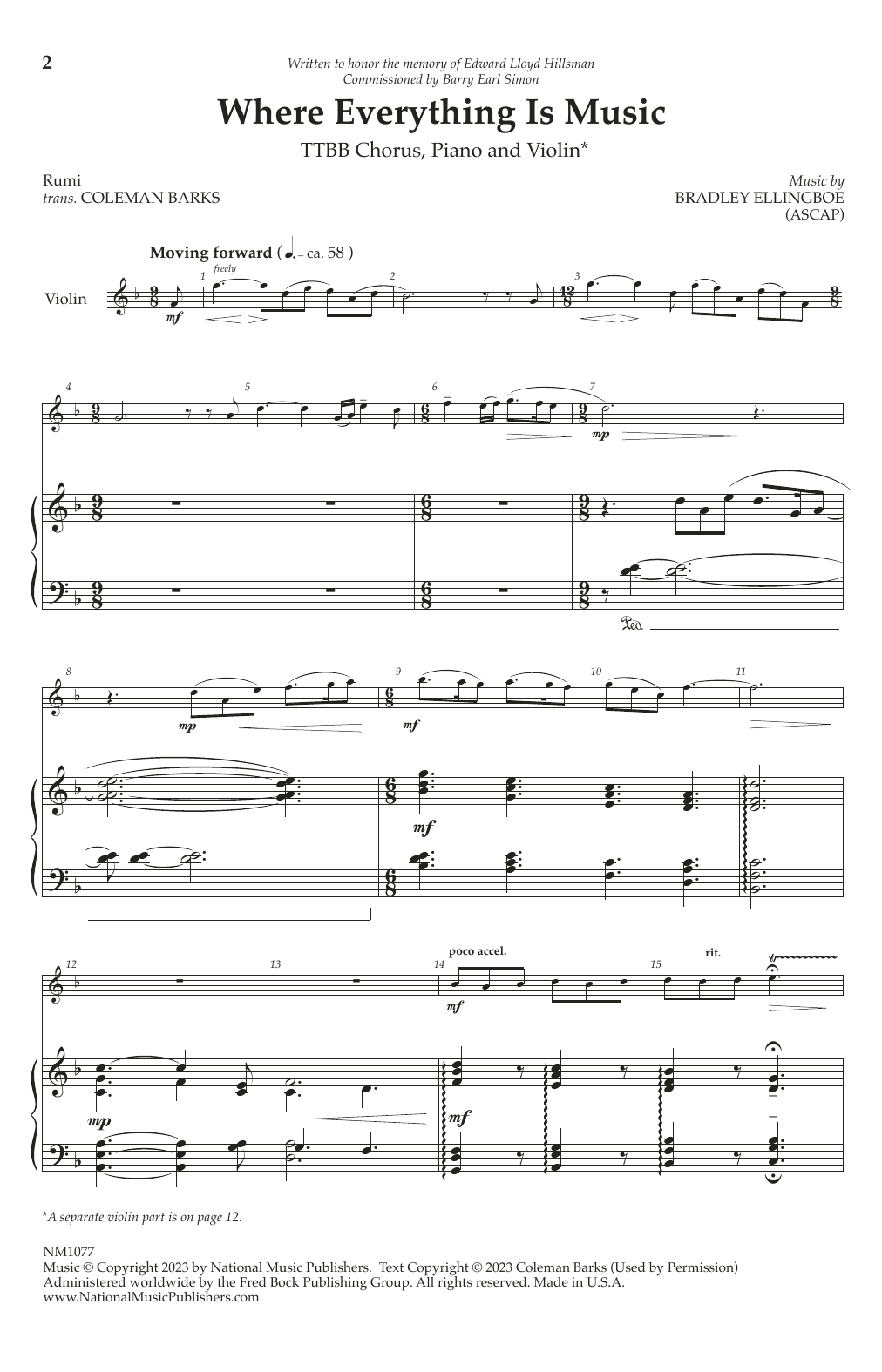 Bradley Ellingboe Where Everything Is Music Sheet Music Notes & Chords for TTBB Choir - Download or Print PDF