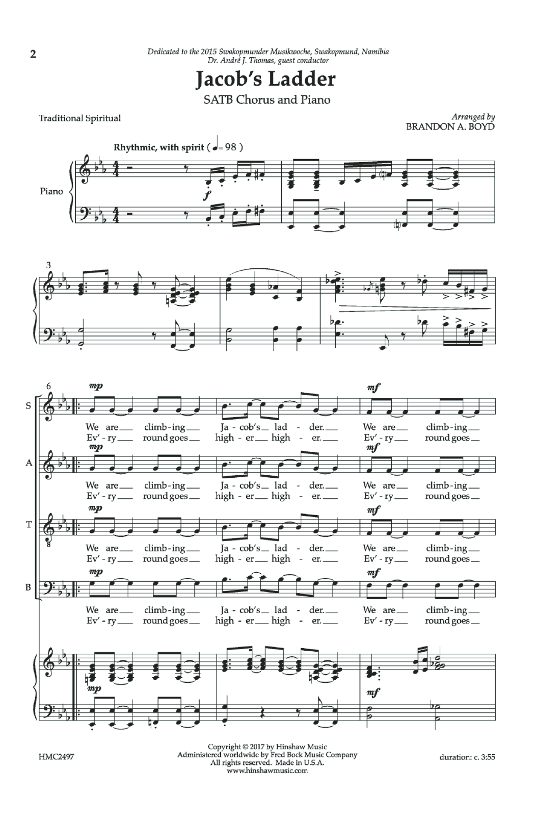 Brandon A. Boyd Jacob's Ladder Sheet Music Notes & Chords for Choral - Download or Print PDF