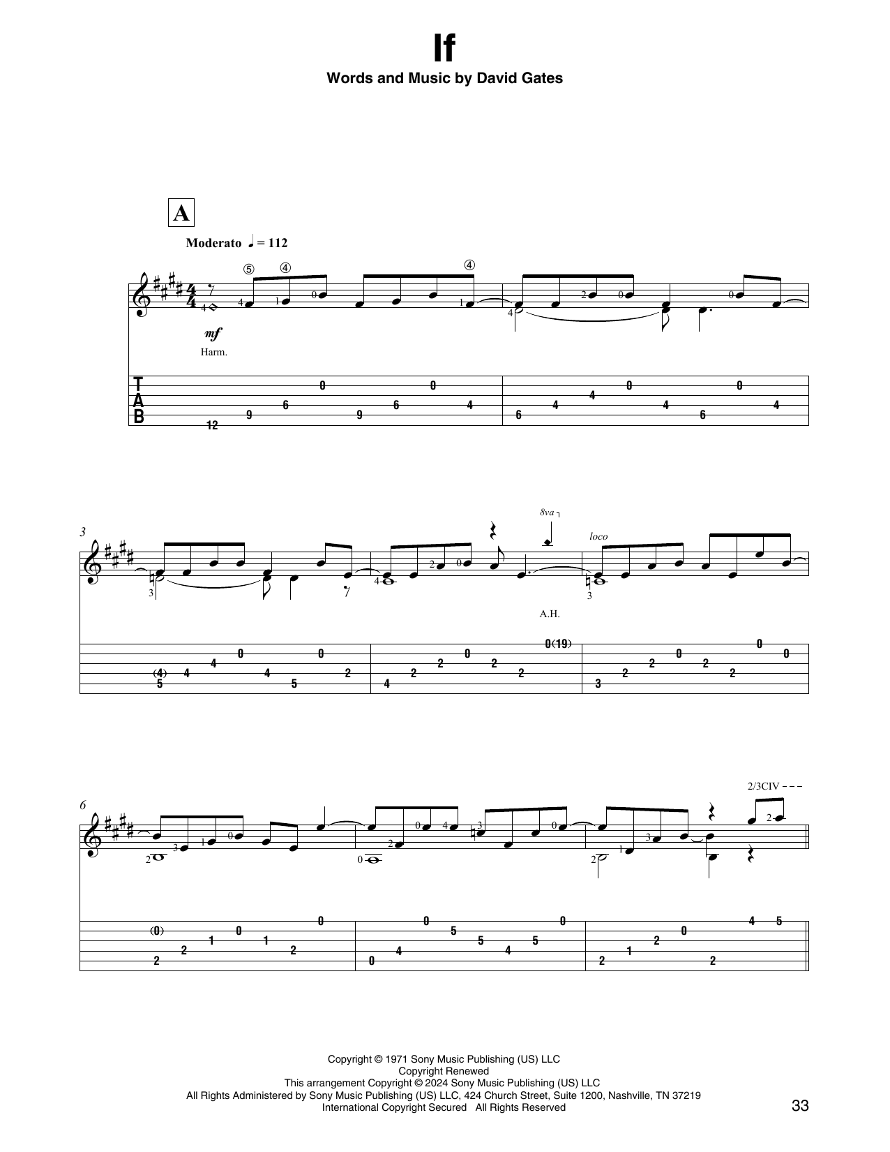 Bread If (arr. David Jaggs) Sheet Music Notes & Chords for Solo Guitar - Download or Print PDF